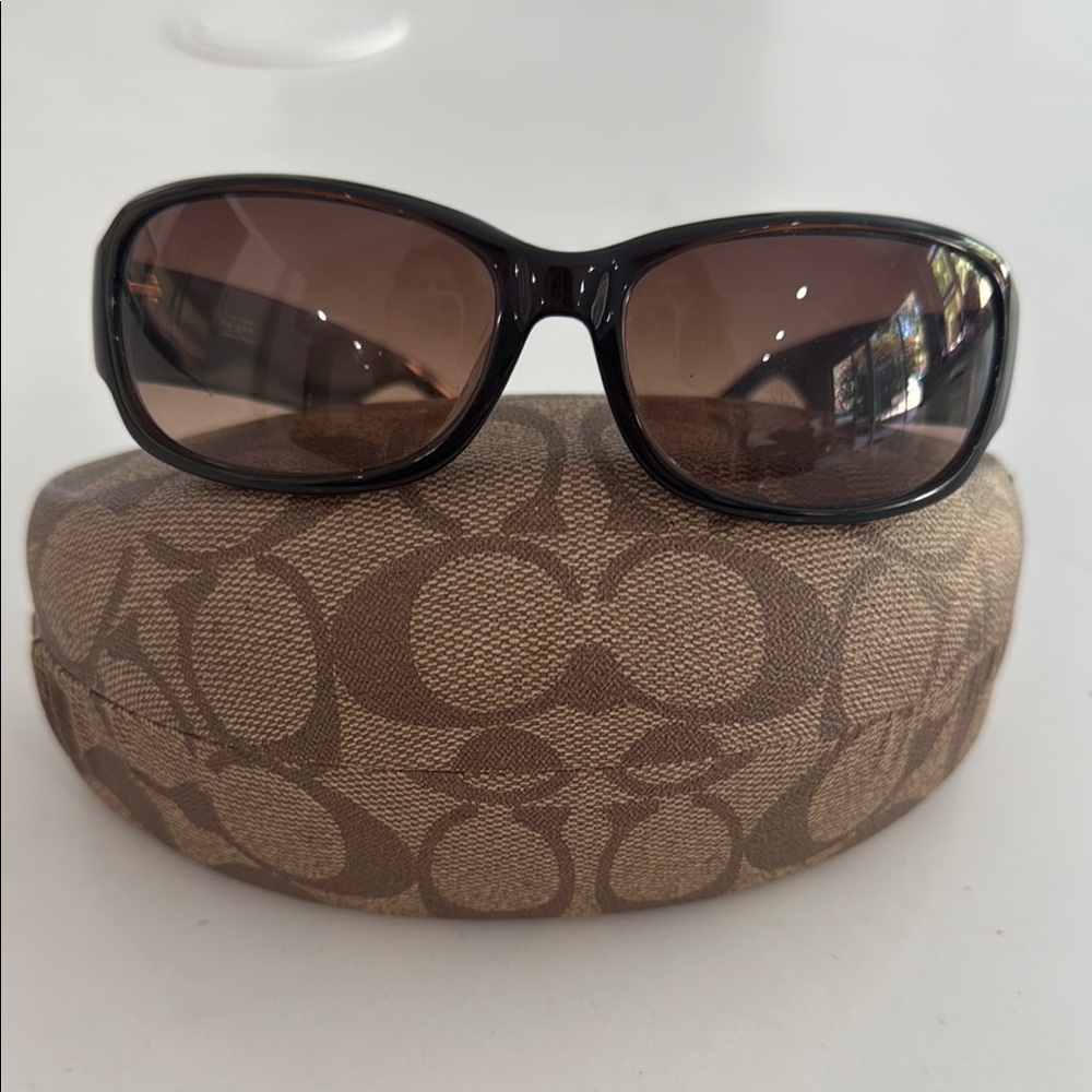 Coach Brown Wraparound Sunglasses